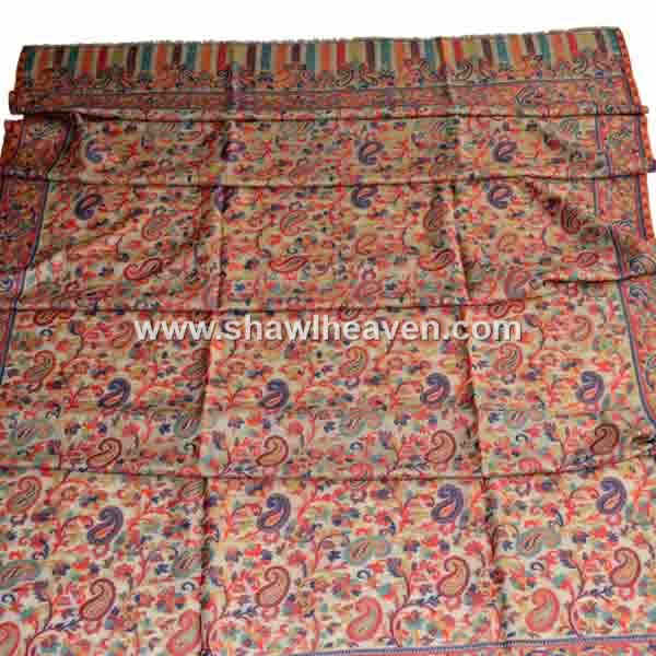 intricate colorful floral paisley vine design pattern large wool wrap